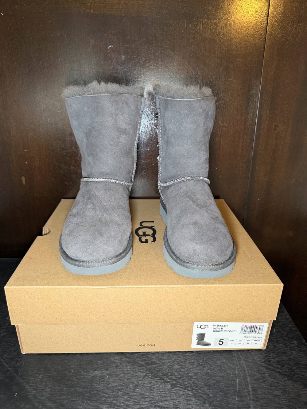 UGG - Grey Bailey Bow II Boots - Picture 4 of 8